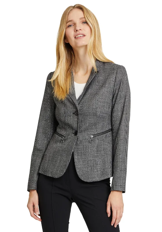 Jackets Personalized-Betty Barclay Houndstooth Blazer Jacket, Grey