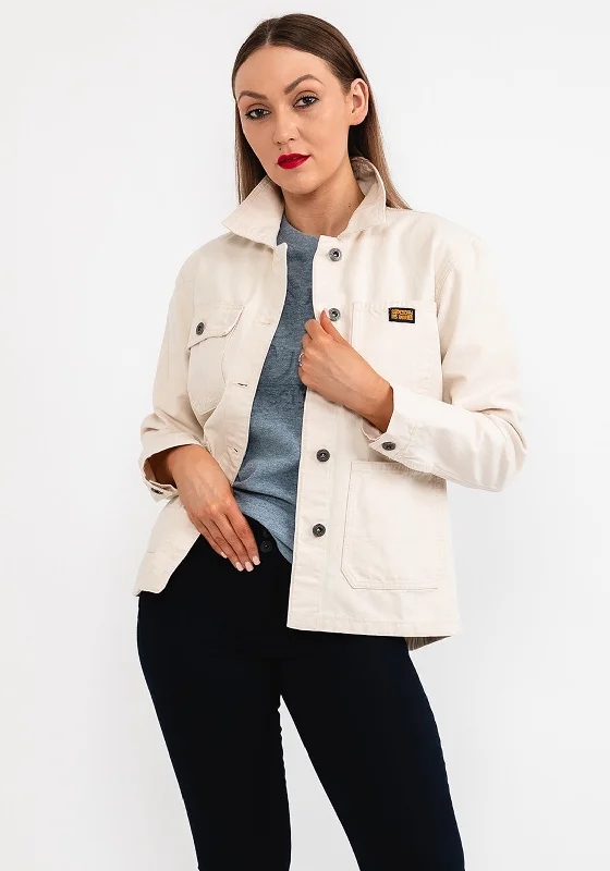 Jackets Formal-Superdry Womens Vintage Utility Jacket, Oatmeal