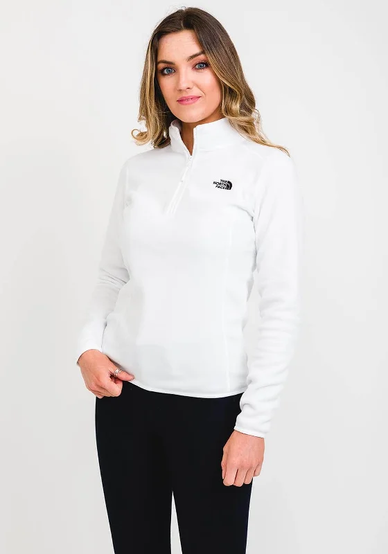 Jackets Racing-The North Face Women's 100 Glacier Quarter Zip Fleece, White