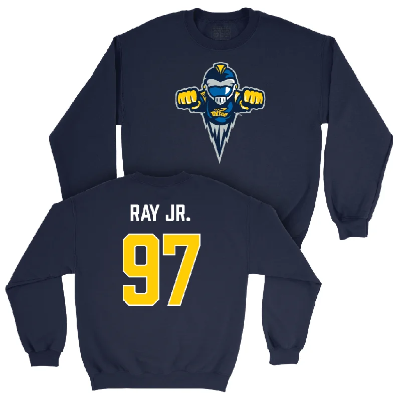 Long Sleeve High Visibility-Toledo Football Navy Legacy Crew - Doran Ray Jr. | #97