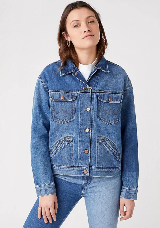 Jackets Motorcycle-Wrangler Summer Lovin’ Denim Jacket, Indigo