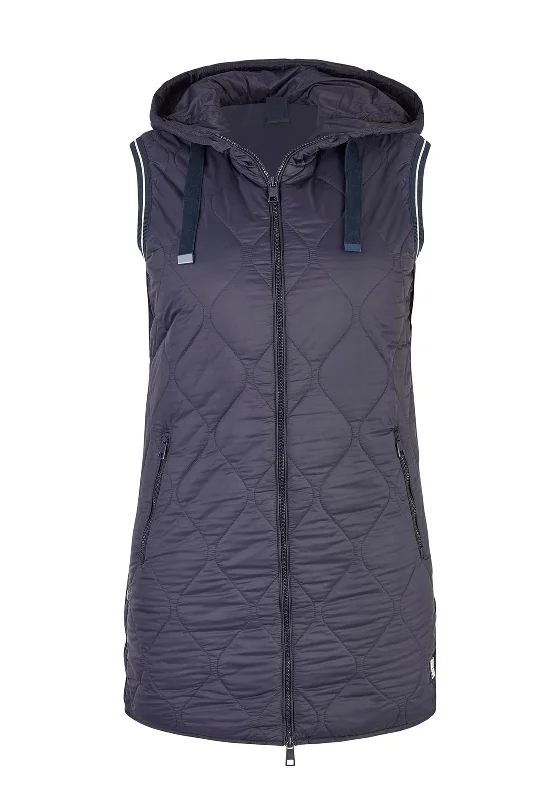 Jackets Camo-Rabe Mid Length Hooded Gilet, Navy