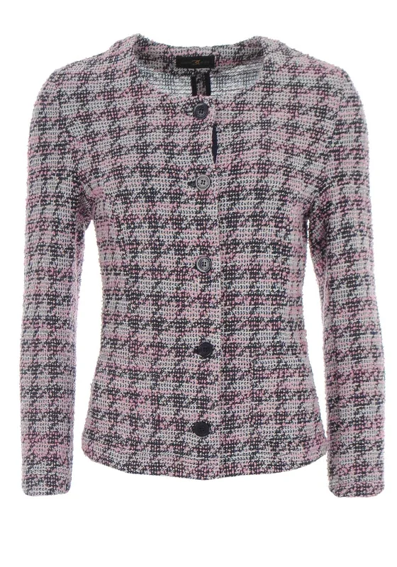 Jackets Unisex-Eugen Klein Boucle Knit Jacket, Pink & Navy