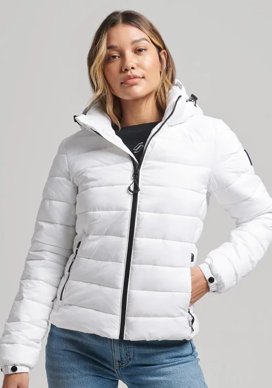 Jackets Red-Superdry Classic Fuji Puffer Jacket, Optic White