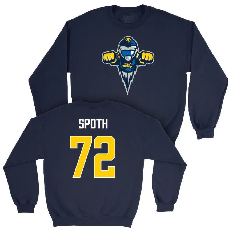 Long Sleeve Office-Toledo Football Navy Legacy Crew - Ethan Spoth | #72