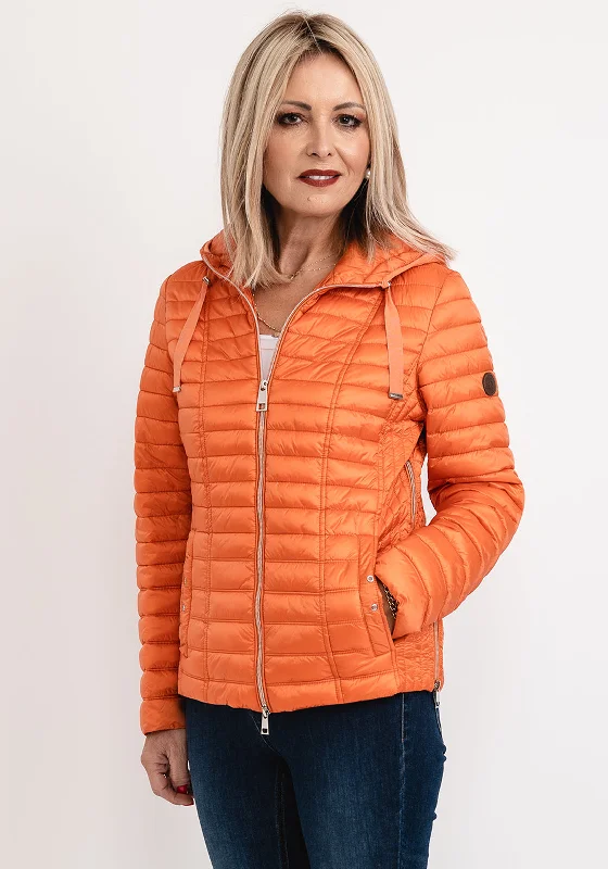 Jackets Pop Culture-Barbara Lebek Optic Down Quilted Short Jacket, Orange