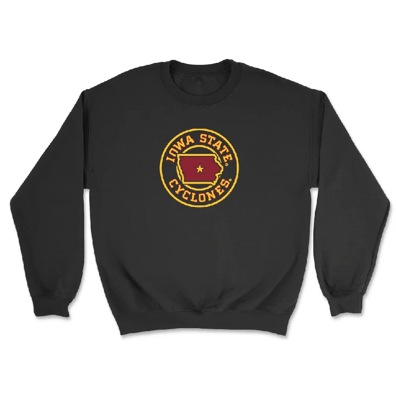 Long Sleeve Lounge Shirt-Women's Volleyball Black Ames Crewneck - Maya Duckworth