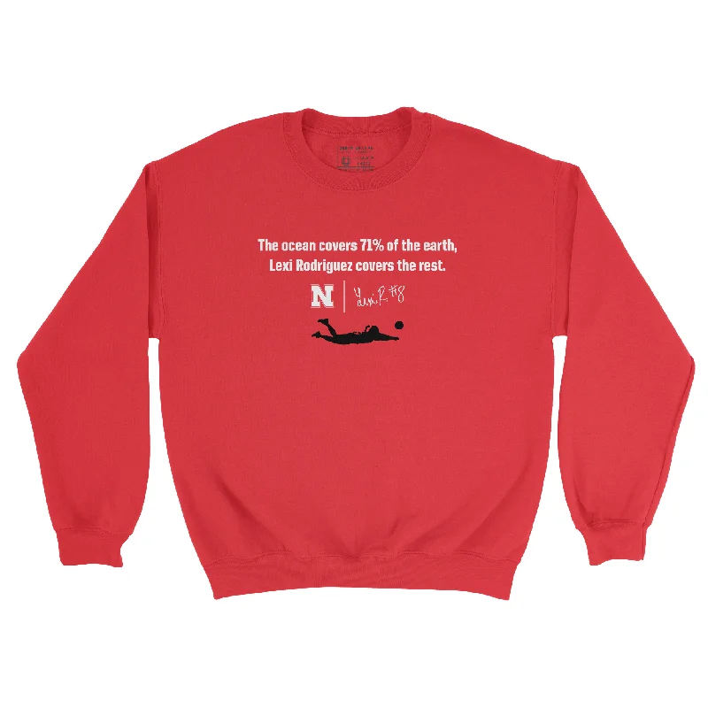 Long Sleeve Denim-EXCLUSIVE RELEASE: Lexi Rodriguez "Lexi Covers The Rest" Red Crew