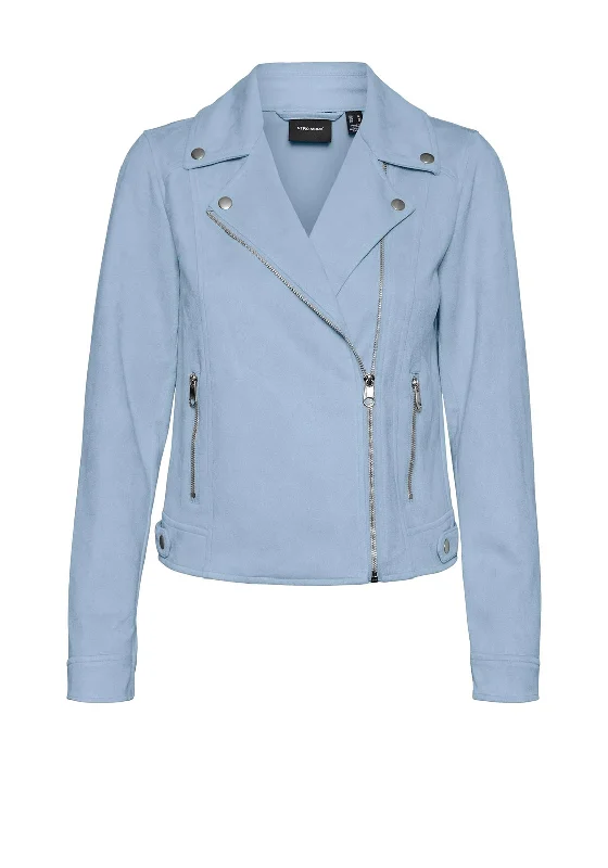 Jackets Luxury-Vero Moda Jose Faux Suede Biker Jacket, Skyway