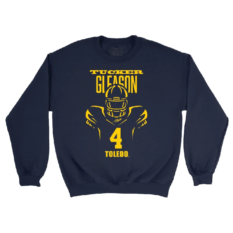 Long Sleeve Heavy-Duty-Toldeo Football Navy End Zone Crew - Tucker Gleason | #4