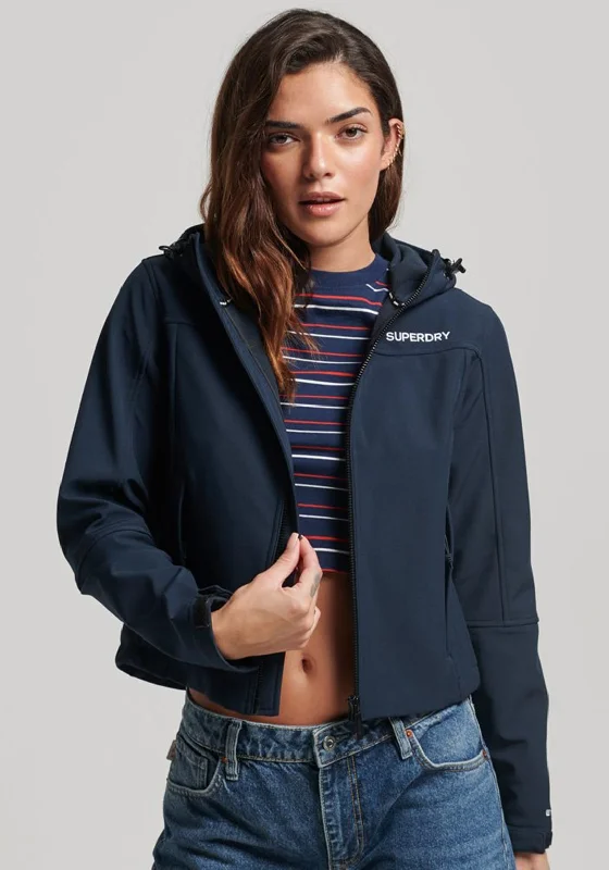 Jackets Work-Superdry Womens Code Tekker Softshell Jacket, Navy