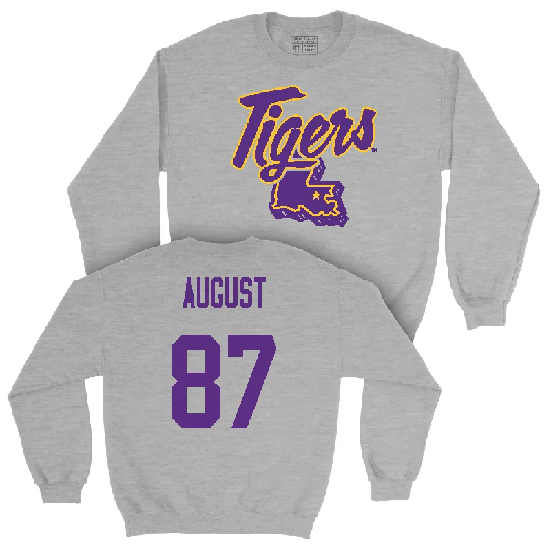 Long Sleeve Fantasy-Football Sport Grey Tiger State Crew  - Joey August