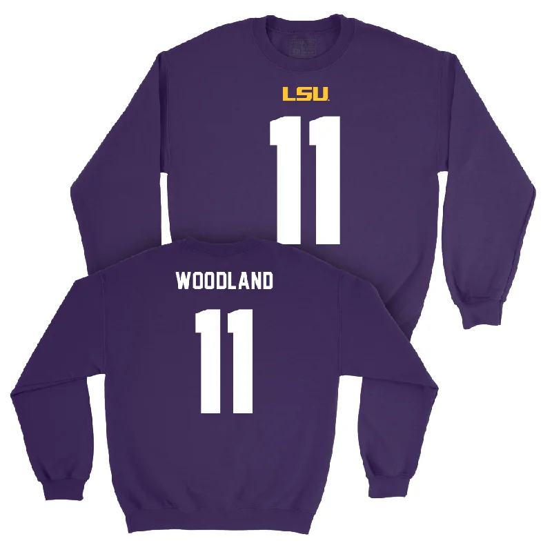 Long Sleeve Lounge-LSU Football Purple Shirsey Crew    - PJ Woodland