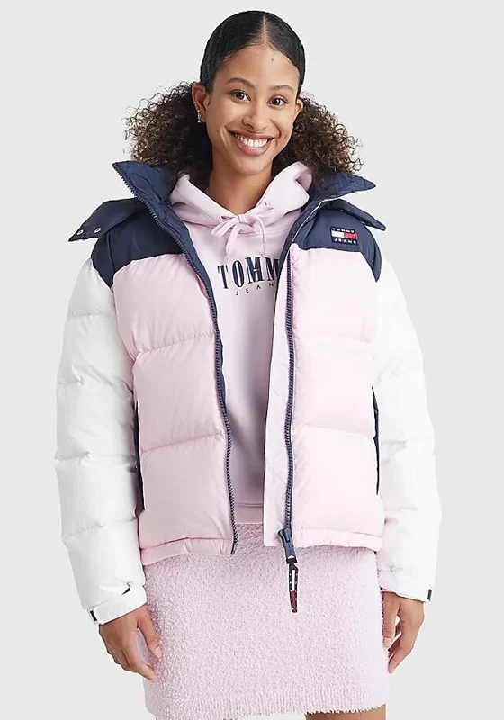 Jackets Classic-Tommy Jeans Womens Alaska Puffer Coat, French Orchid Multi