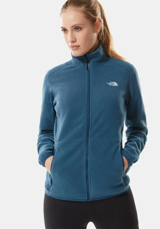 Jackets Logo-The North Face Women's 100 Glacier Fleece, Blue