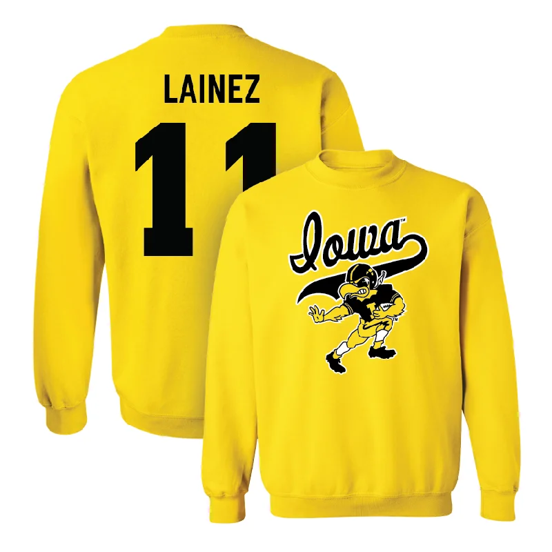 Long Sleeve Personalized-Gold Football Mascot Crew - Marco Lainez