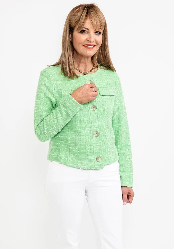 Jackets Bomber-Bianca Violet Knit Short Jacket, Green