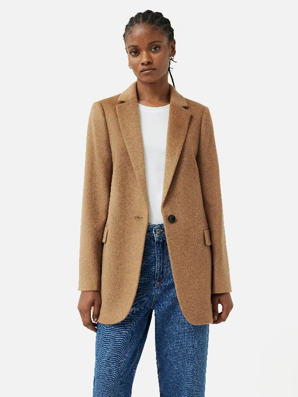 Jackets Insulated-Wool Langford Tailored Coat | Camel