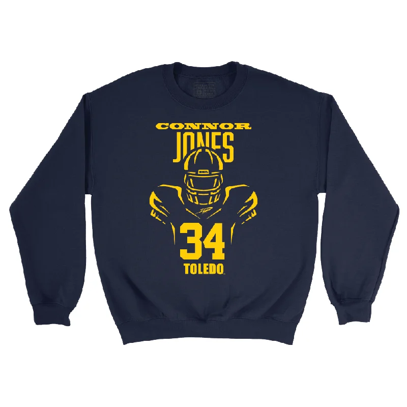 Long Sleeve Heavyweight-Toldeo Football Navy End Zone Crew  - Connor Jones