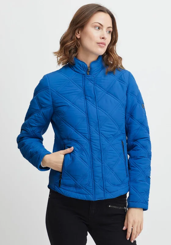 Jackets Sweatproof-Fransa Diamond Quilted Short Jacket, Daphne Blue