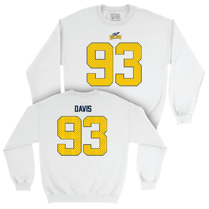 Long Sleeve Colorblock-Toledo Football White Blitz Crew - Malachi Davis | #93