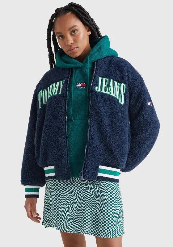 Jackets Retro-Tommy Jeans Sherpa Letterman Jacket, Navy