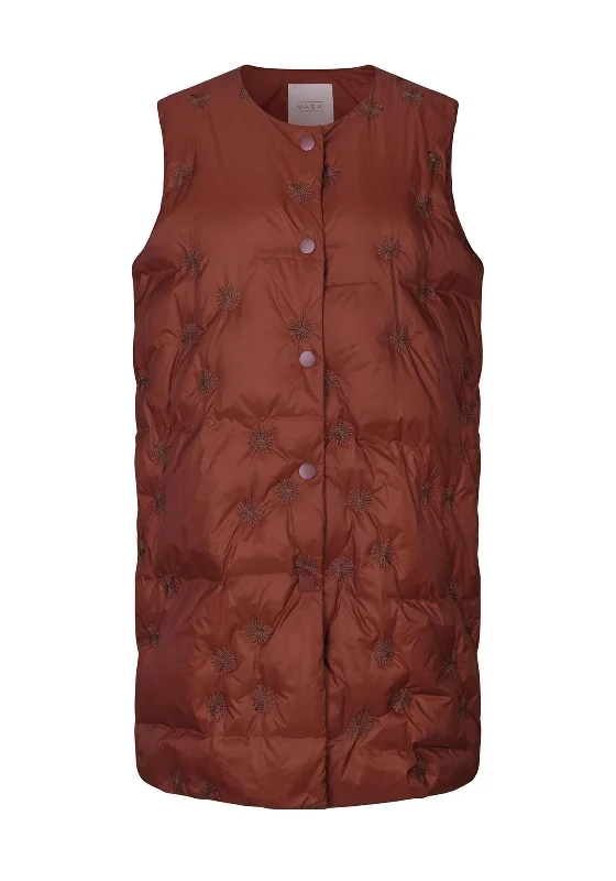 Jackets Designer-Masai Trinus Embroidered Gilet, Paprika