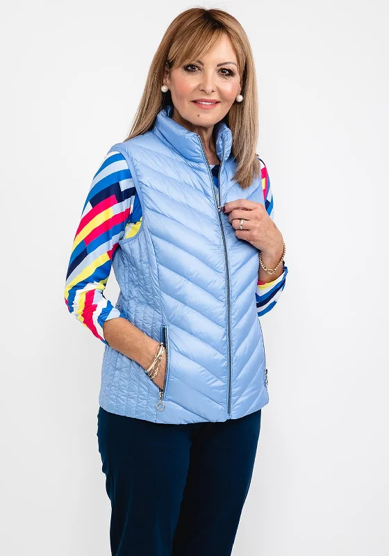 Jackets Music Band-Frandsen Short Quilted Gilet, Sky Blue