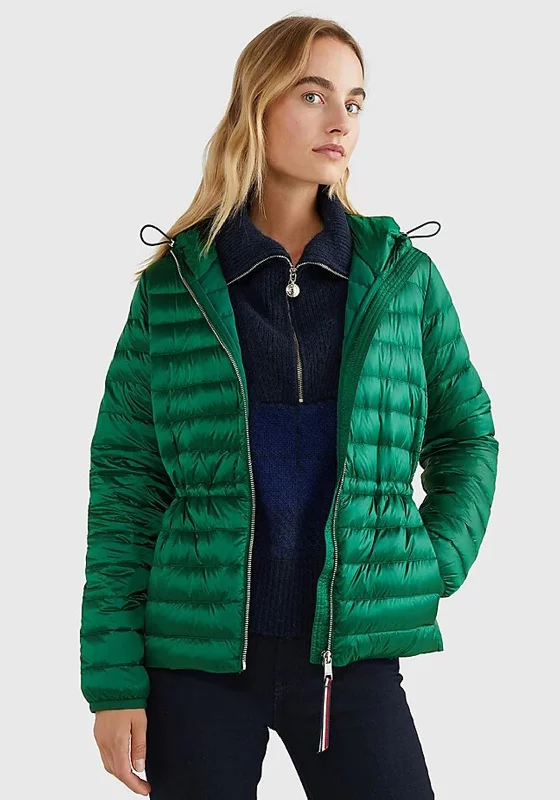 Jackets Motorcycle-Tommy Hilfiger Womens Down Filled Jacket, Prep Green