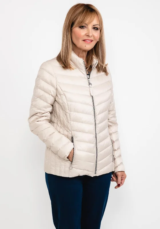 Jackets Alumni-Frandsen Duck Down Short Quilted Jacket, Stone