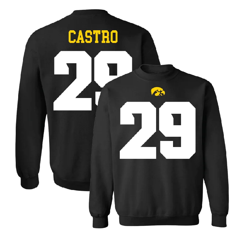 Long Sleeve Concert Outfit-Black Football Shirsey Crew - Sebastian Castro