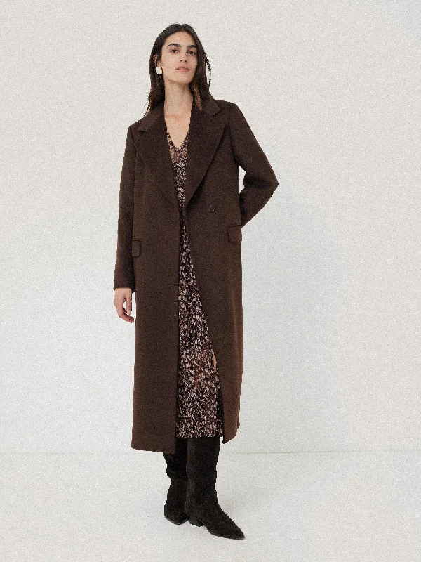 Jackets Short-Wool Maxi City Coat | Chocolate