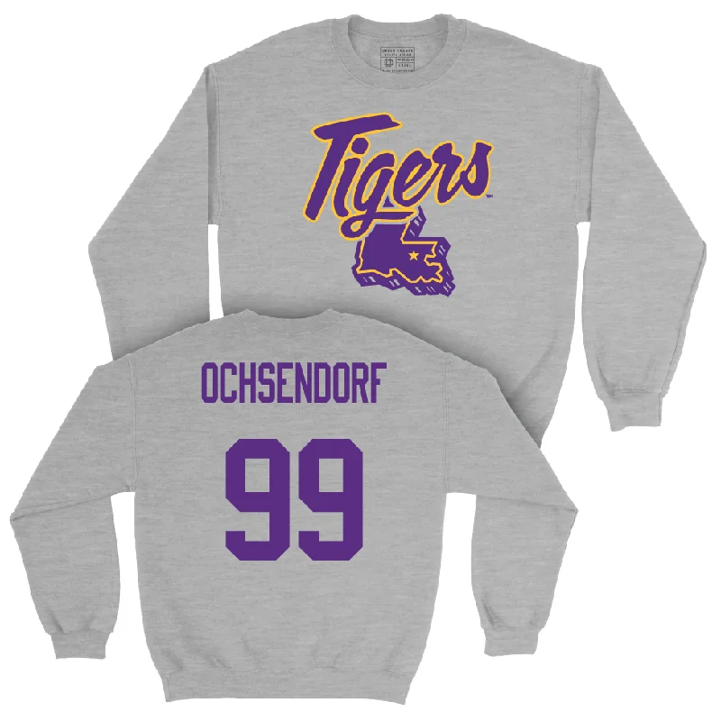 Long Sleeve Running-Football Sport Grey Tiger State Crew    - Blake Ochsendorf