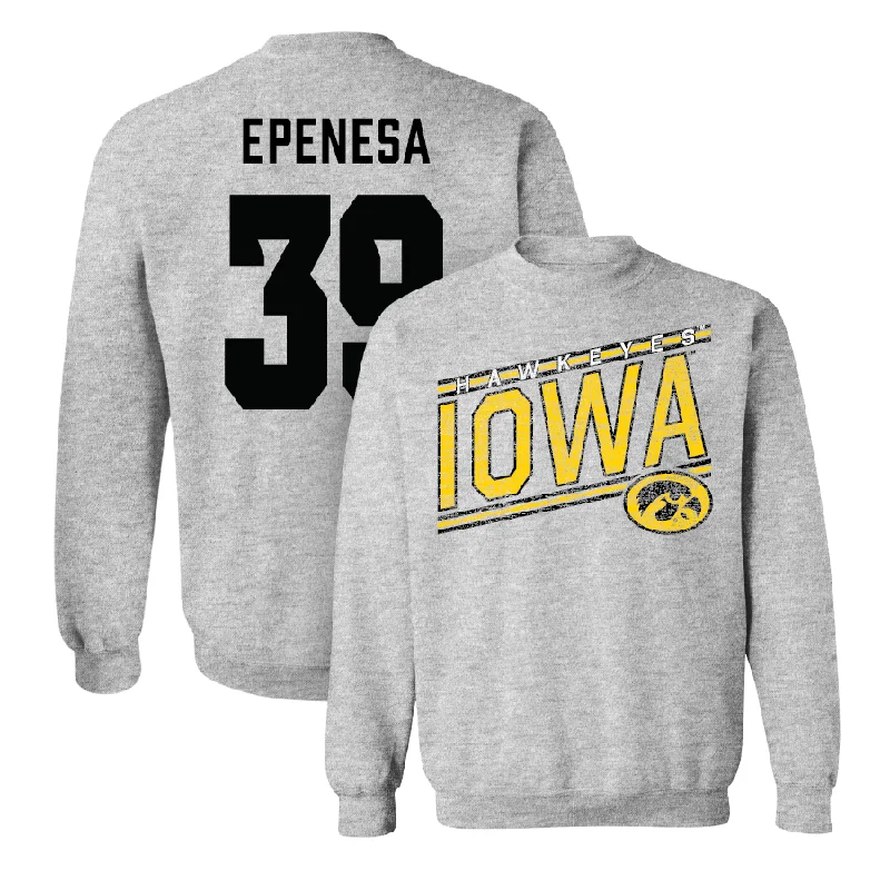 Long Sleeve Budget-Friendly-Sport Grey Football Slant Crew - Eric Epenesa