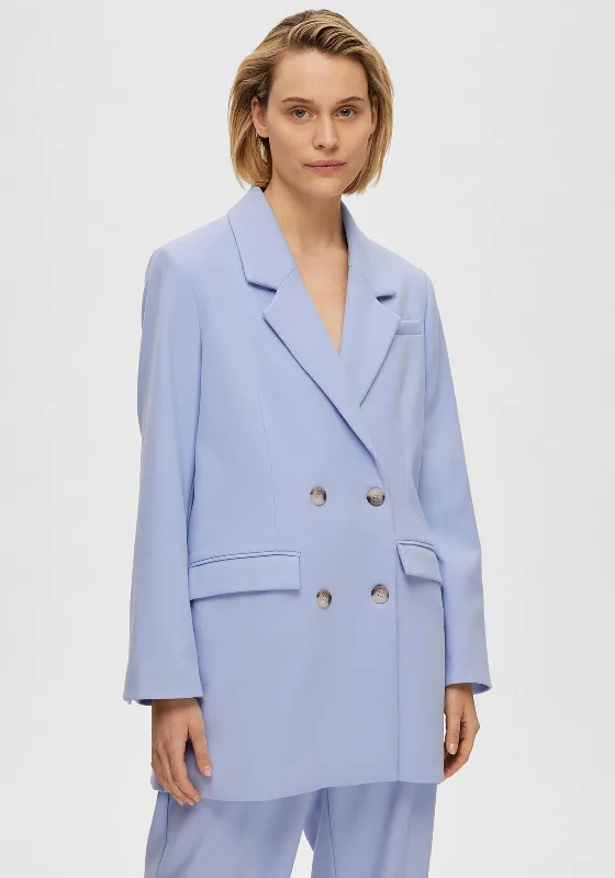 Jackets Unique-Selected Femme Myla Relaxed Blazer, Blue Heron