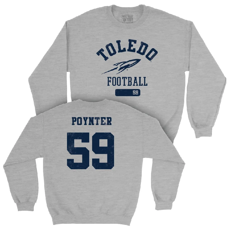 Long Sleeve Concert Outfit-Toledo Football Sport Grey Varsity Crew - Martez Poynter | #59