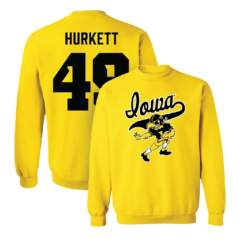 Long Sleeve Polyester-Gold Football Mascot Crew   - Ethan Hurkett