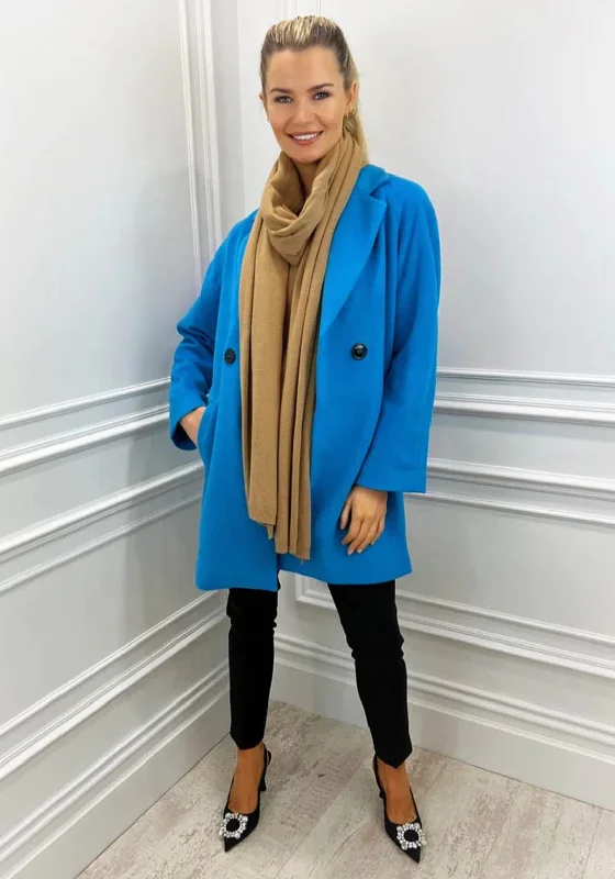 Jackets Recycled Material-Kate & Pippa Bari Coat, Aqua Blue