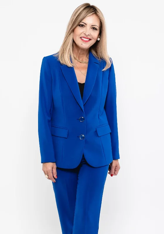 Jackets Quilted-Via Veneto Single Breasted Blazer, Royal Blue