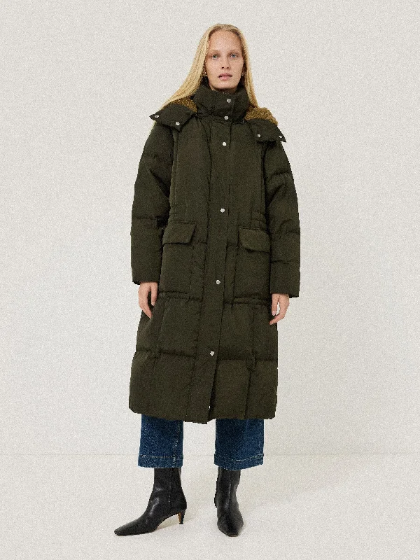 Jackets Utility-Relaxed Longline Puffer Coat | Dark Kale