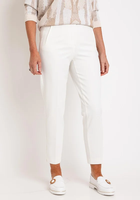 Vacation Pants-Gerry Weber Slim Leg Trousers, White