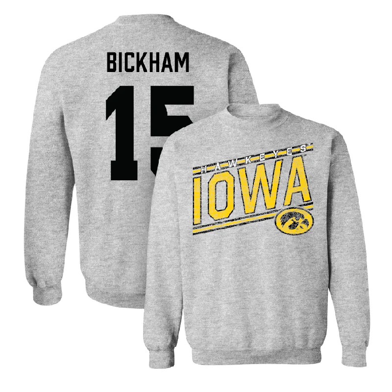 Long Sleeve Muscle Fit-Sport Grey Football Slant Crew - Amare Bickham