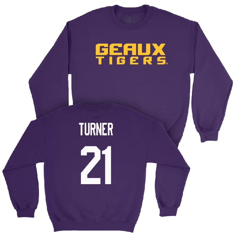 Long Sleeve Fishing-Football Purple Geaux Crew    - Michael Turner