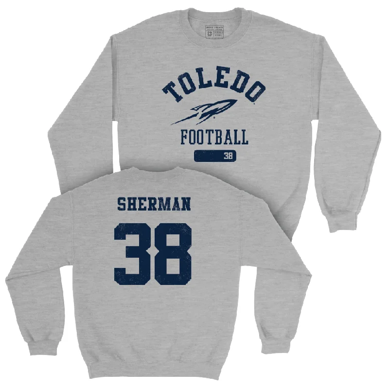 Long Sleeve Lounge Shirt-Toledo Football Sport Grey Varsity Crew - K’Von Sherman | #38