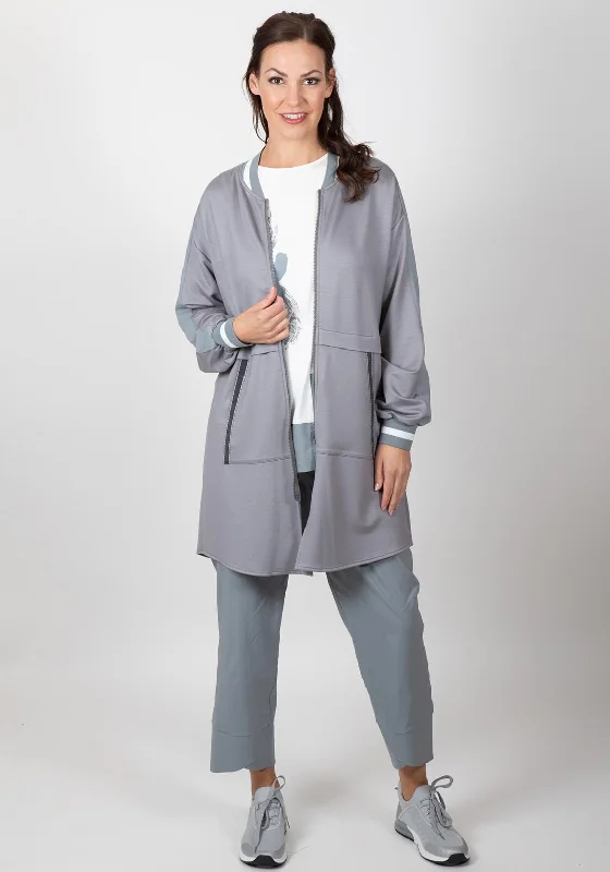 Jackets Road Trip-Inco Lightweight Jersey Long Jacket, Grey