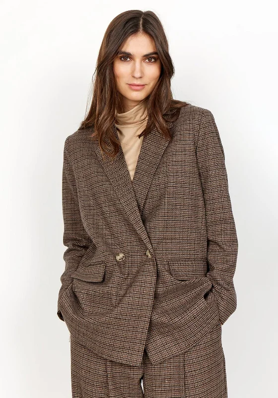 Jackets Meme-Soyaconcept Gwennie Oversize Blazer, Dark Brown