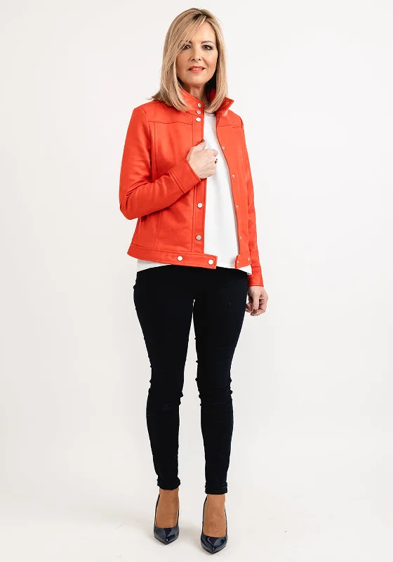 Jackets Motivational-Seventy1 Faux Suede Short Jacket, Burnt Orange