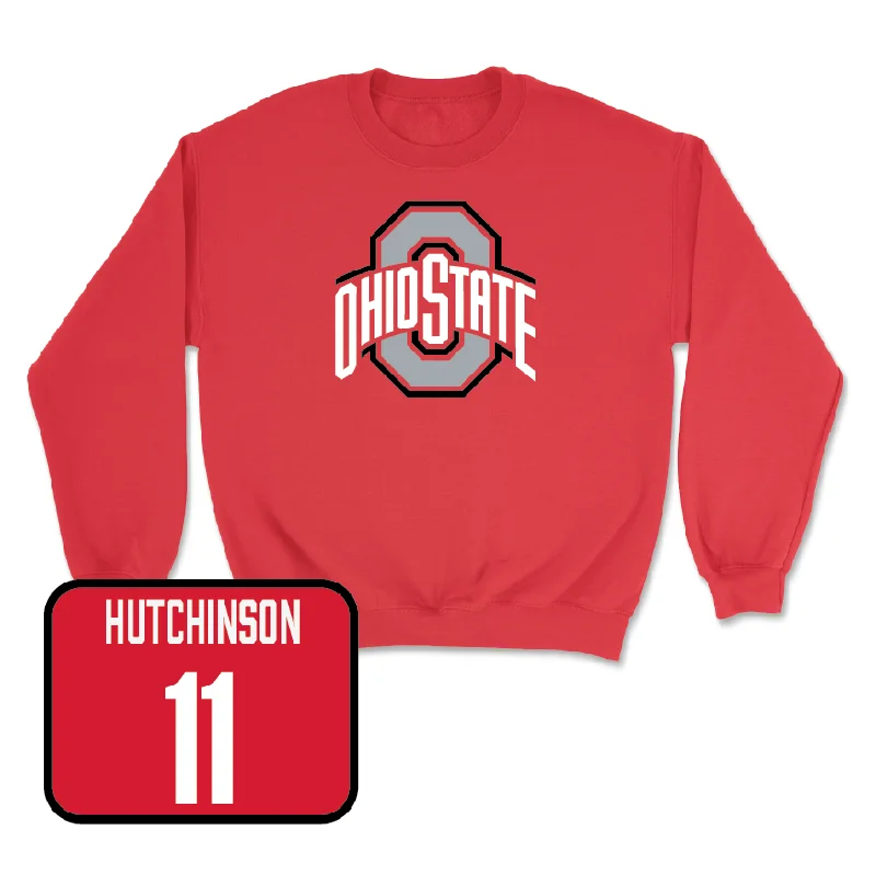 Long Sleeve Linen-Red Men's Volleyball Team Crew  - Ben Hutchinson