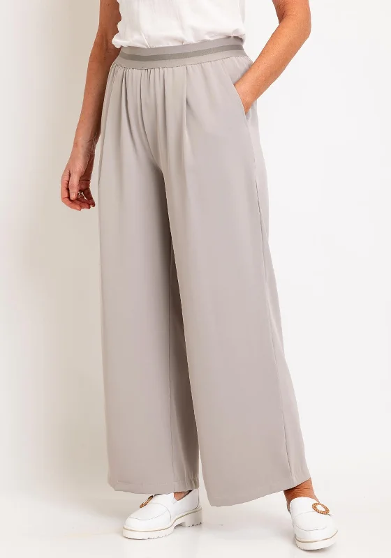 Best Seller Pants-Natalia Collection One Size Wide Leg Trousers, Mushroom