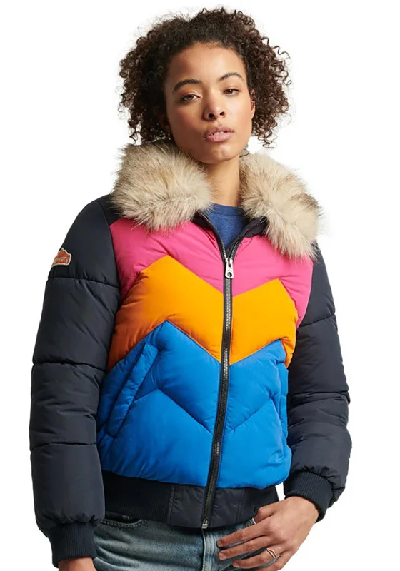 Jackets Rugby-Superdry Womens Vintage Retro Puffer Jacket, Multi